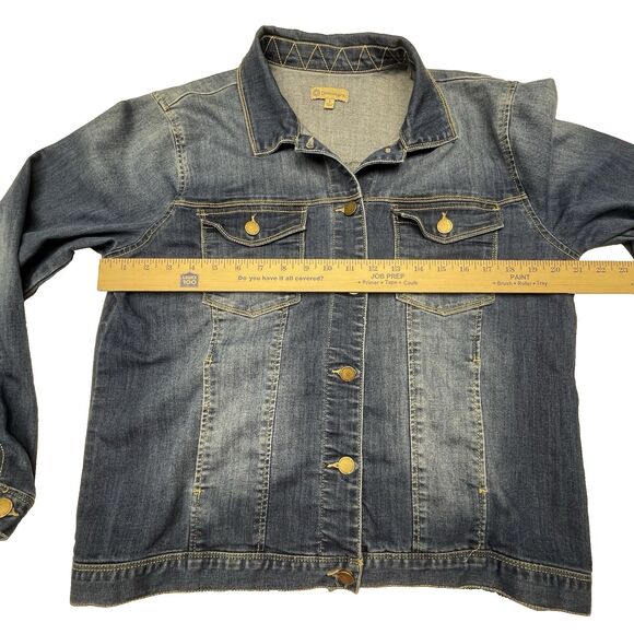 Democracy Denim Jacket Lightweight Pockets Women's Size Large - Picture 7 of 12